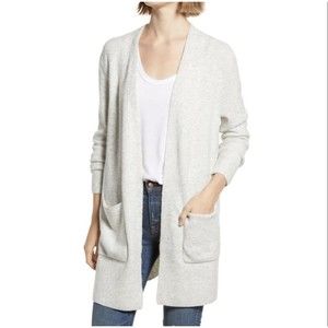 Madewell Kent Cardigan Wool Sweater in Coziest Yarn Cream Gray Sz XL